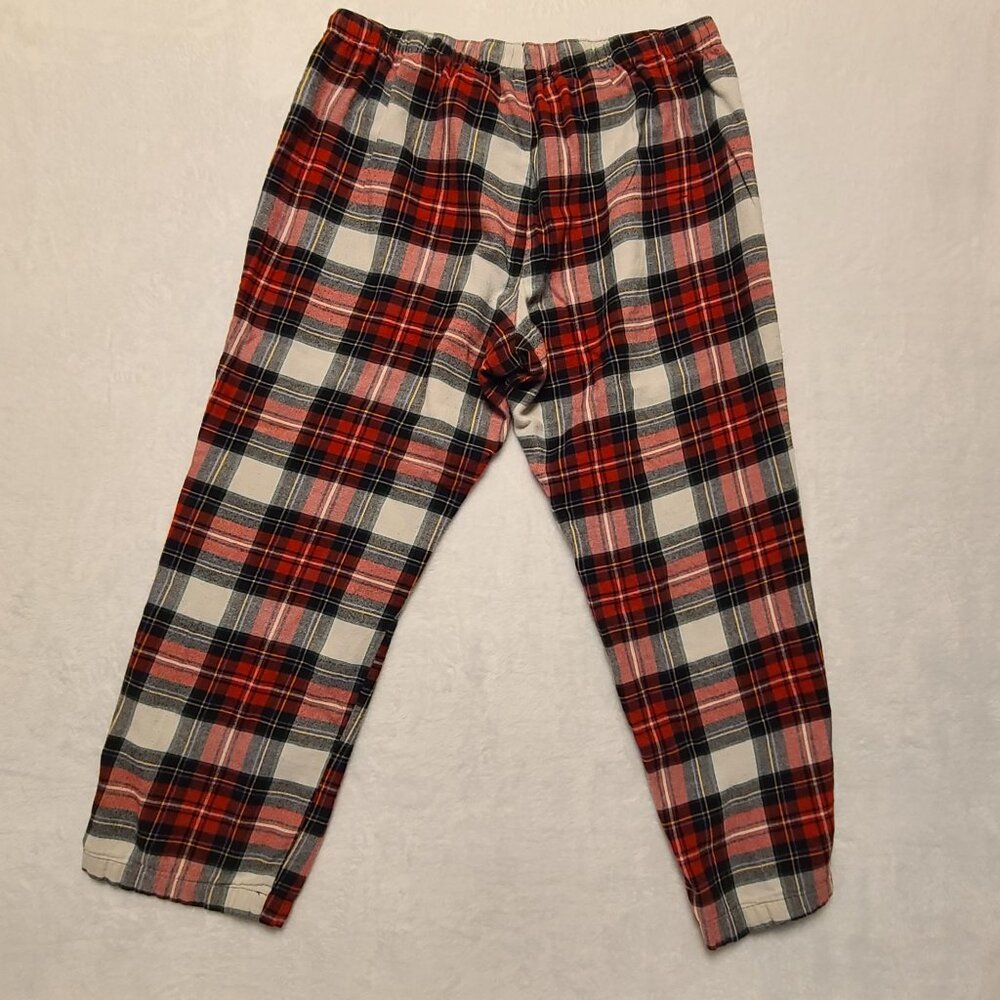 Old Navy Mens Red Plaid Flannel Pajama Pants XL Elastic Waist - Picture 2 of 11